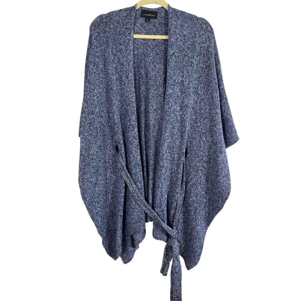 Lane Bryant Sweater‎ Women OS Blue Kimono Neutral Western Boho Retro Classic 80s